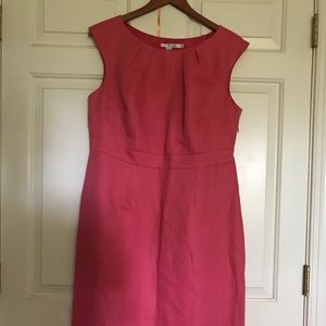 Boden pink/coral linen/cotton sheath dress
